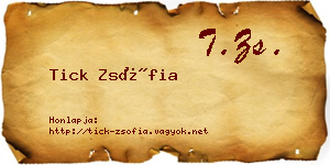 Tick Zsófia névjegykártya